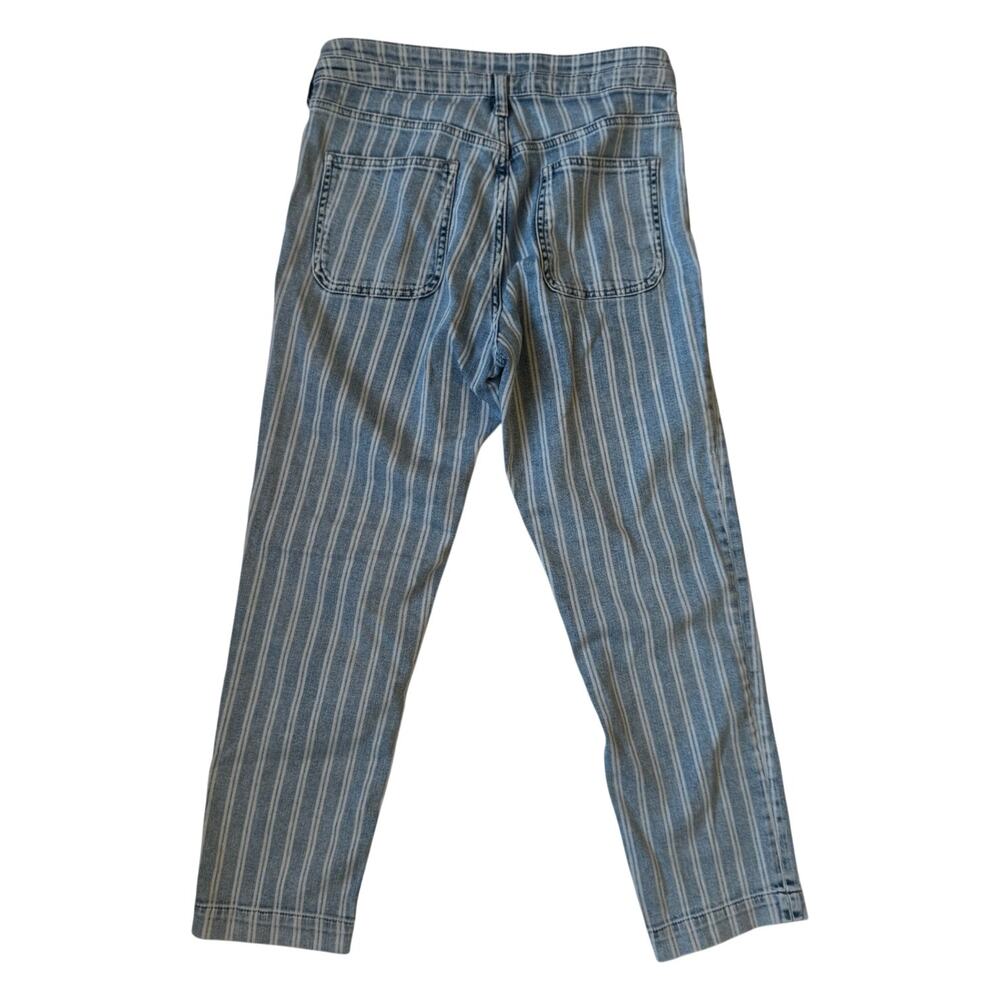 Anthropologie Pilcro High Rise Slim Stripe Acid Wash Crop Jeans 29 Nautical Euro - Picture 5 of 16